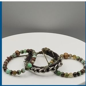 3pc Chrysoprase bead & band Set